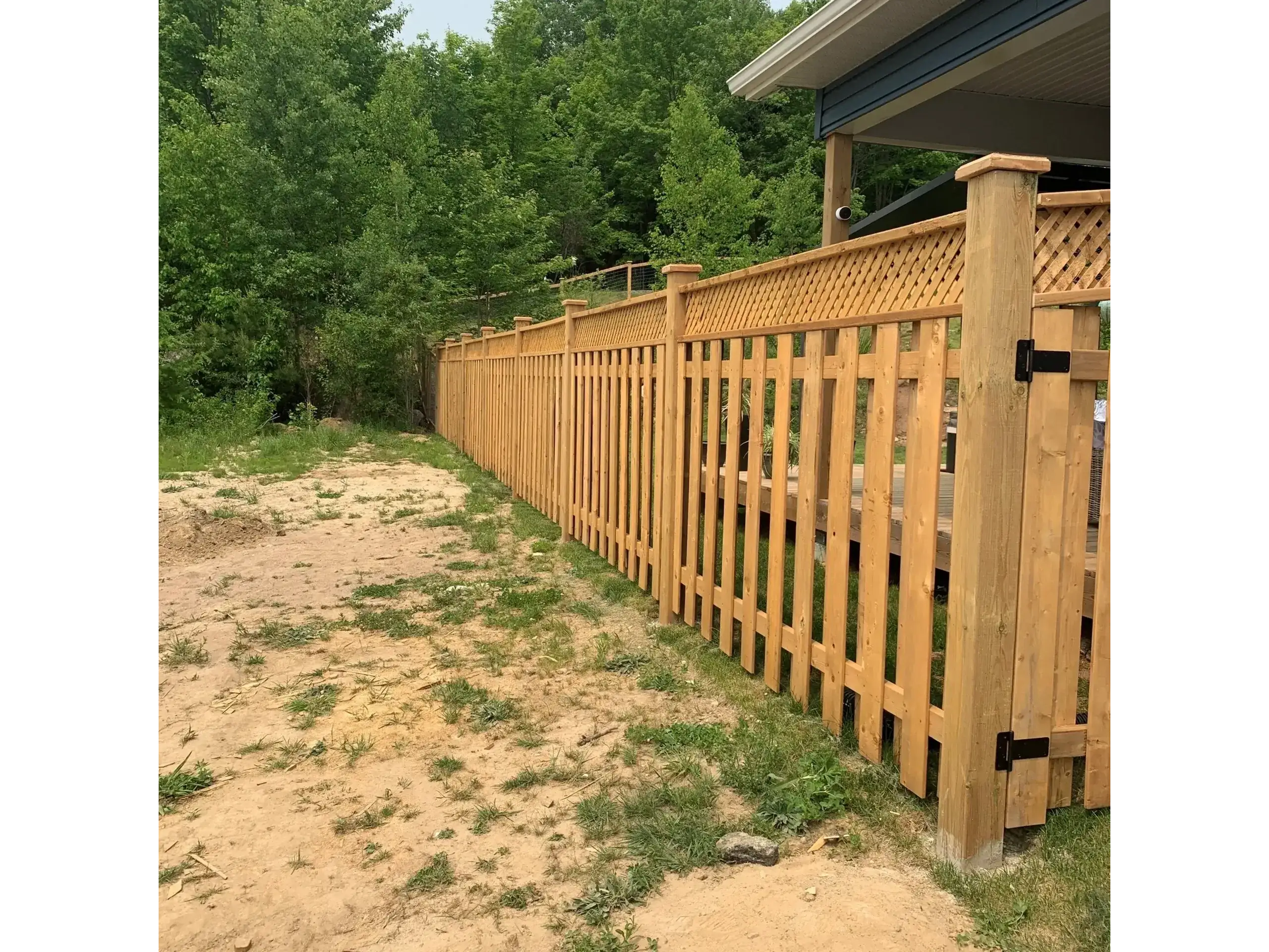 Backyard fence construction
